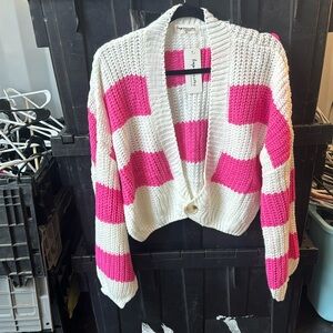 New pink/stripe cardigan